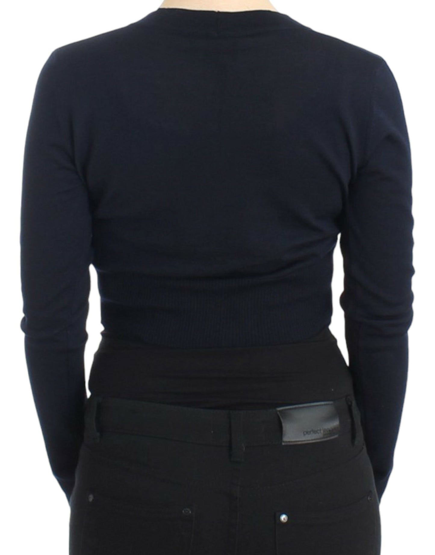 Cardigan en laine bleu court de Cavalli