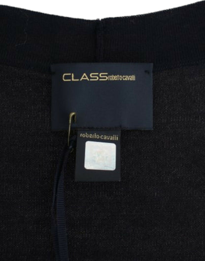 Cardigan en laine bleu court de Cavalli