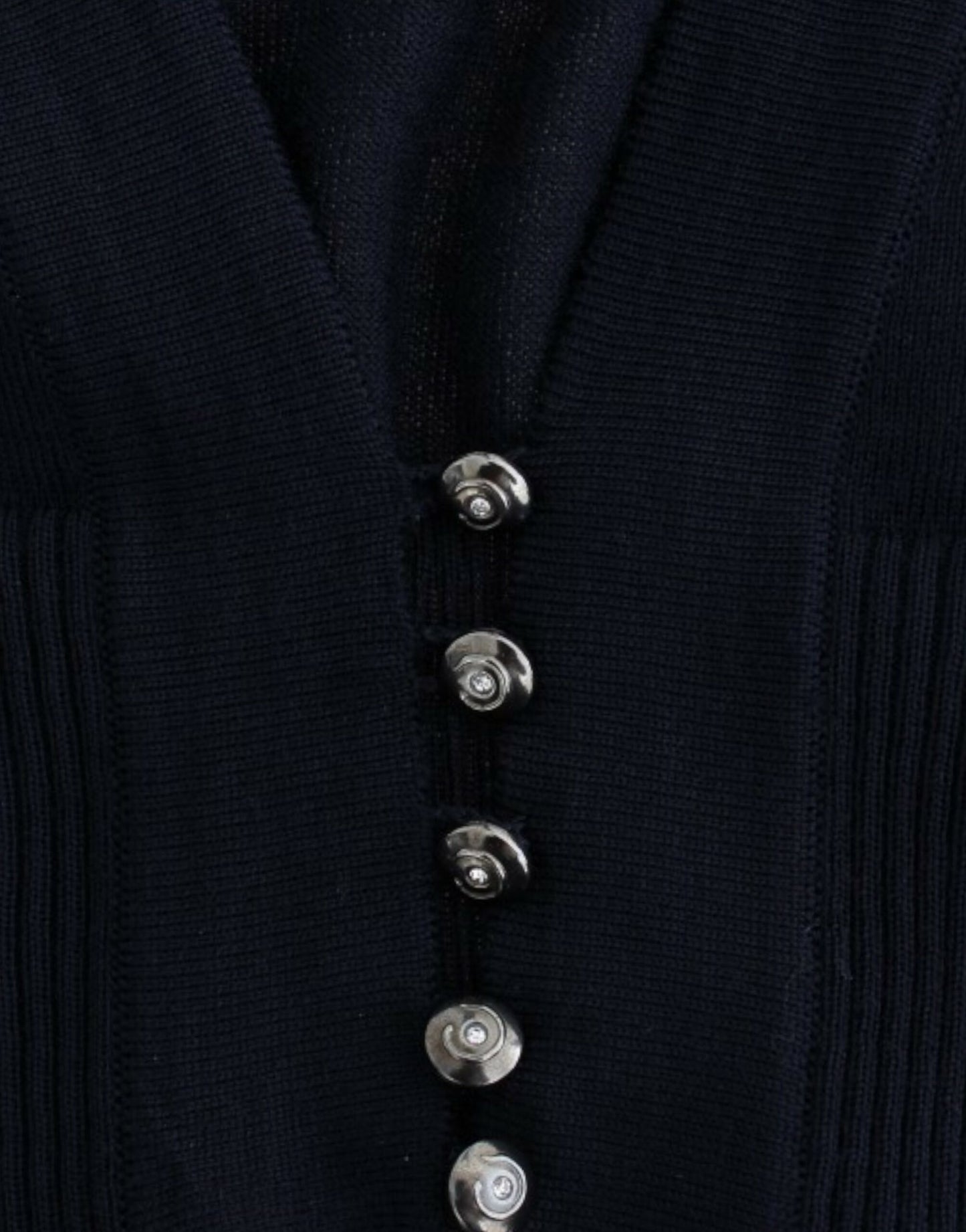Cardigan en laine bleu court de Cavalli