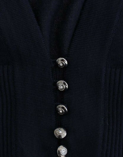 Cardigan en laine bleu court de Cavalli