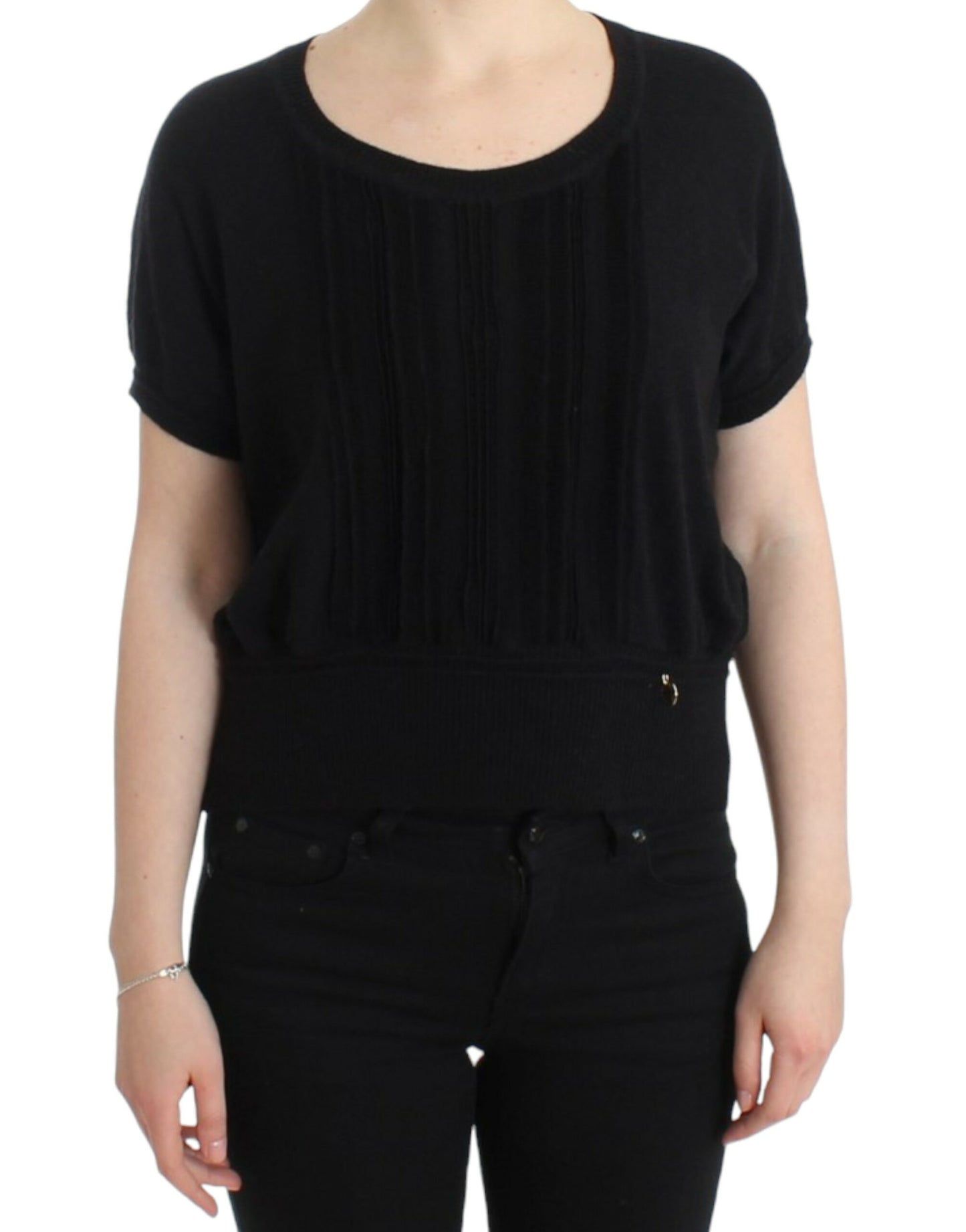 Pull noir à manches courtes de Cavalli