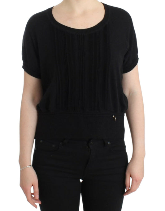 Pull noir à manches courtes de Cavalli