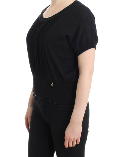 Pull noir à manches courtes de Cavalli