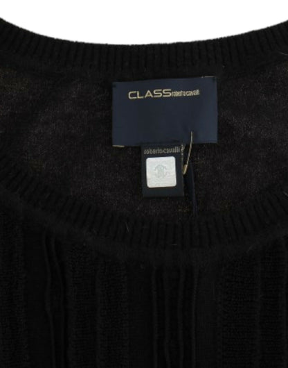 Pull noir à manches courtes de Cavalli