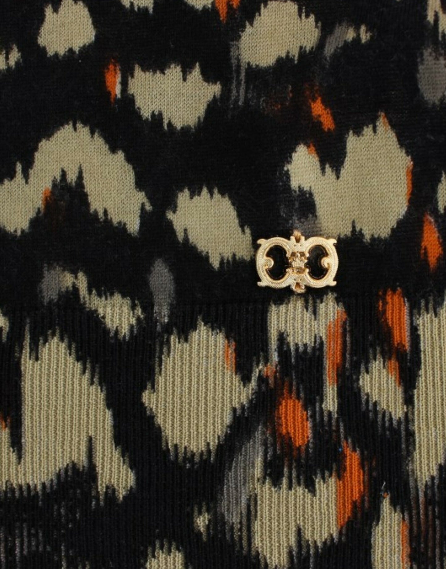 Pull en laine à col en V multicolore de Cavalli