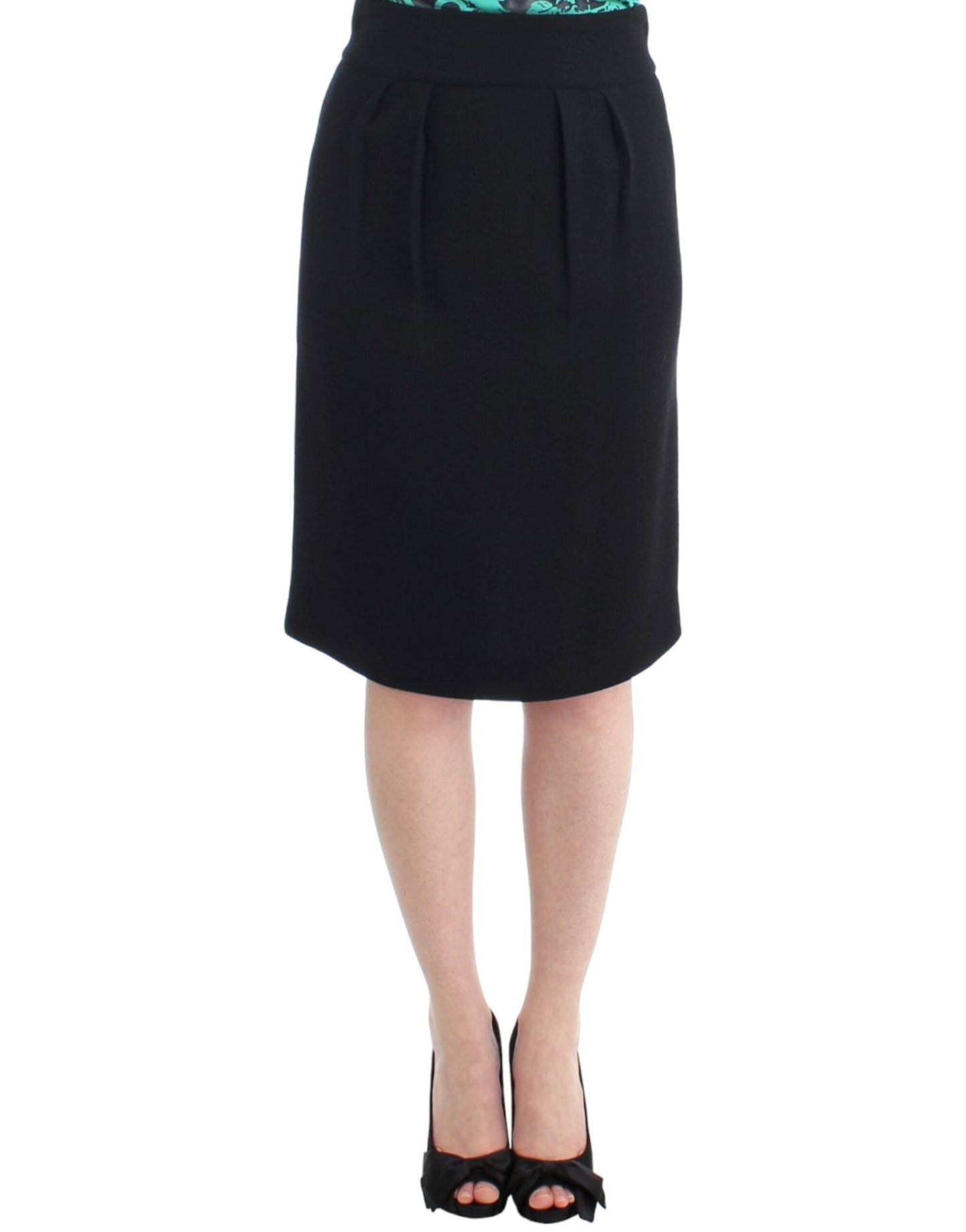 Jupe crayon en laine noire de Cavalli