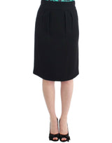 Jupe crayon en laine noire de Cavalli