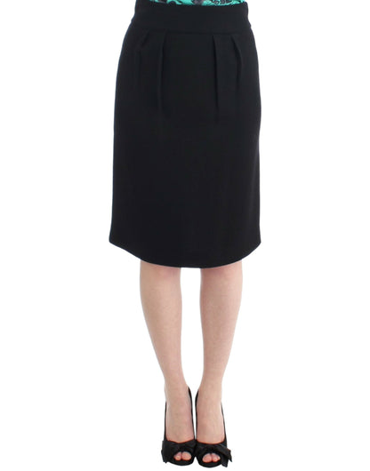 Jupe crayon en laine noire de Cavalli