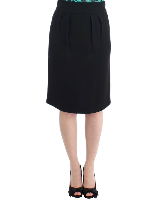 Jupe crayon en laine noire de Cavalli