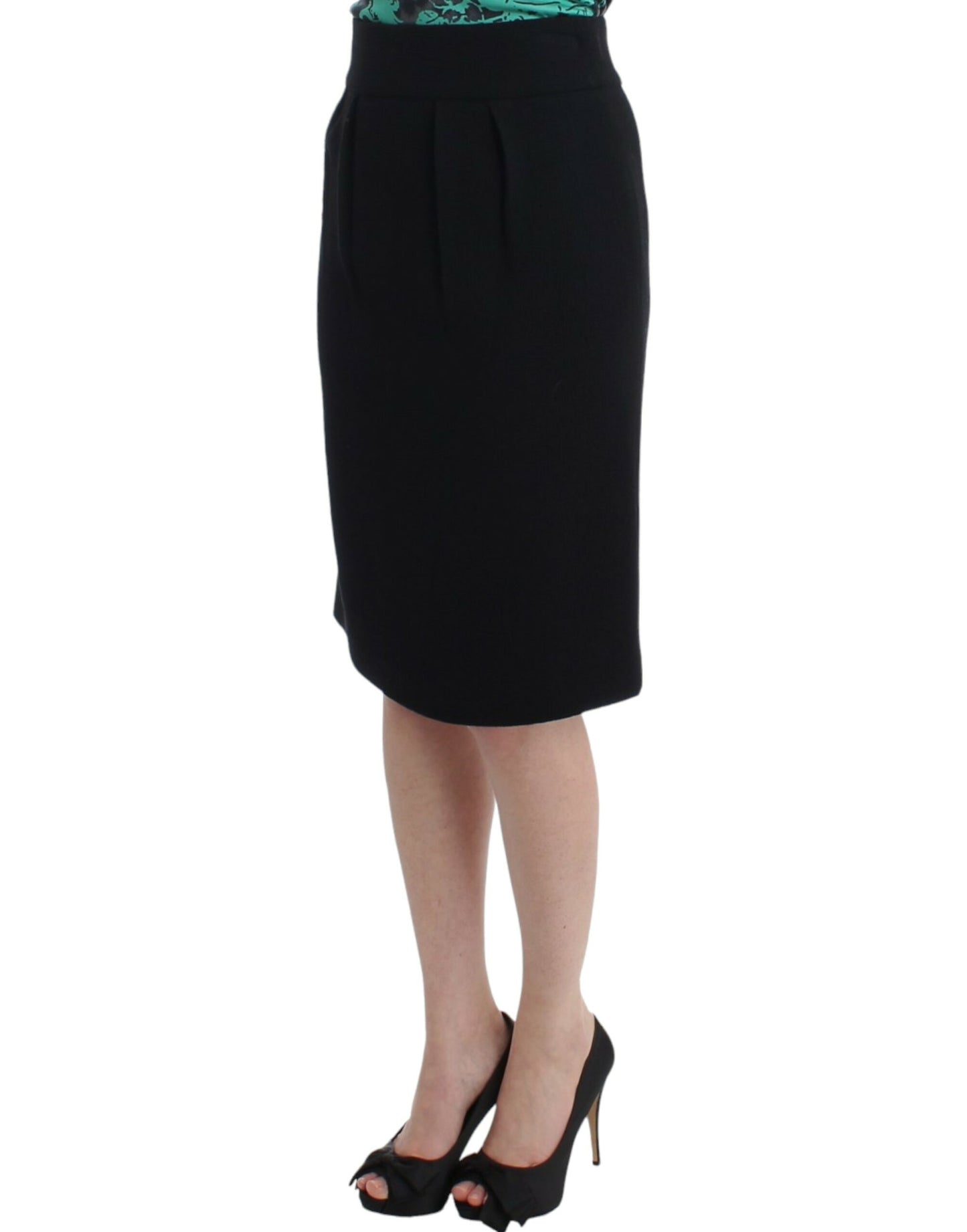 Jupe crayon en laine noire de Cavalli