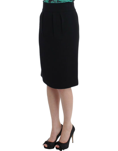 Jupe crayon en laine noire de Cavalli