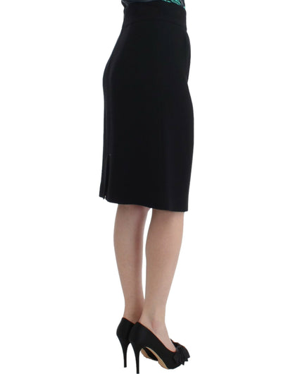 Jupe crayon en laine noire de Cavalli
