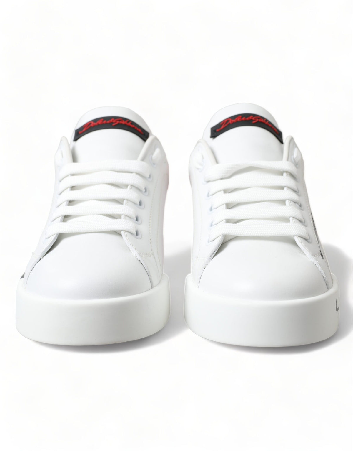 Dolce & Gabbana Portofino Baskets Basses Blanches et Rouges pour Femmes