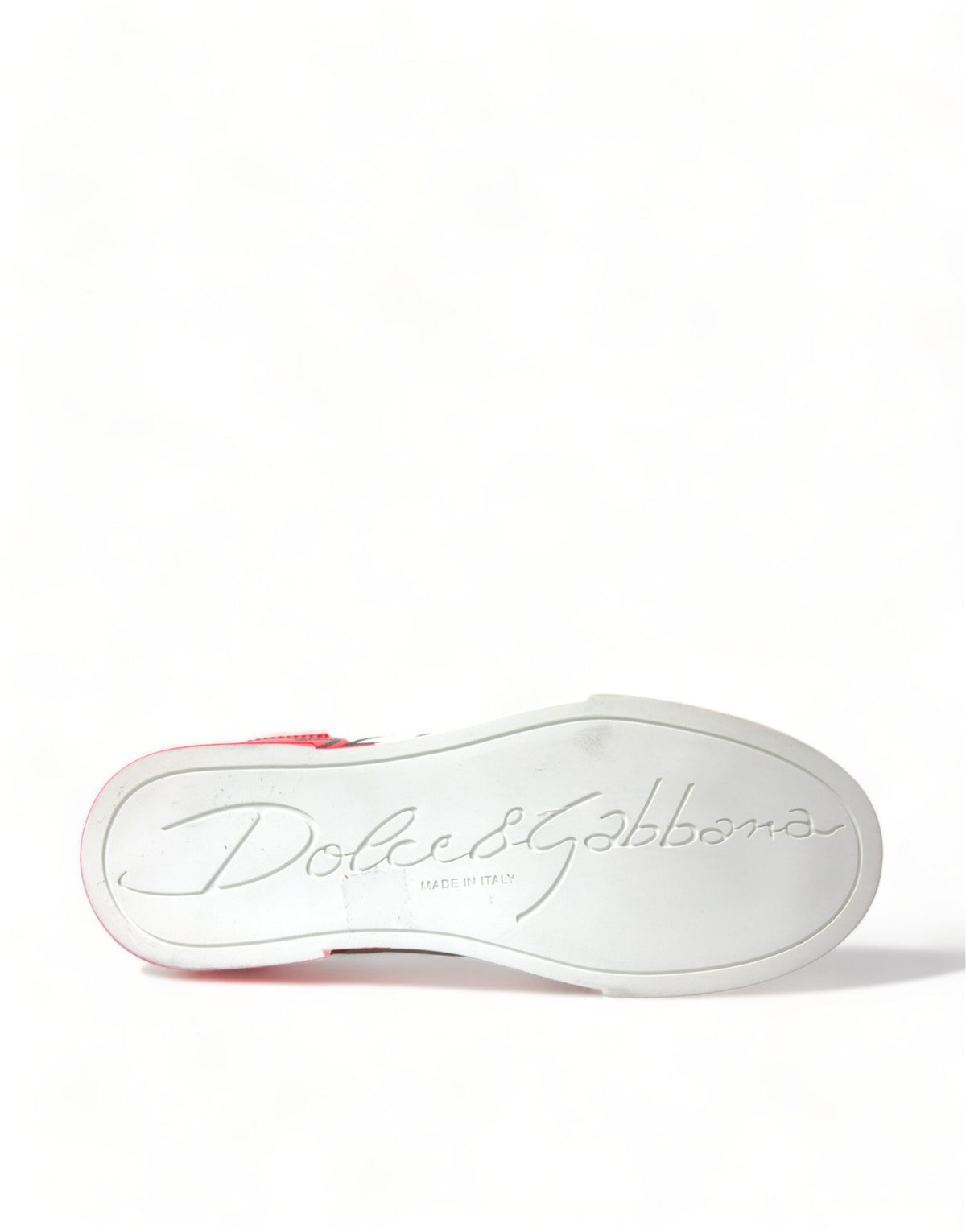 Dolce & Gabbana Portofino Baskets Basses Blanches et Rouges pour Femmes