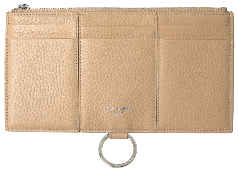 Dolce & Gabbana Beige Leather Shoulder Cardholder Wallet