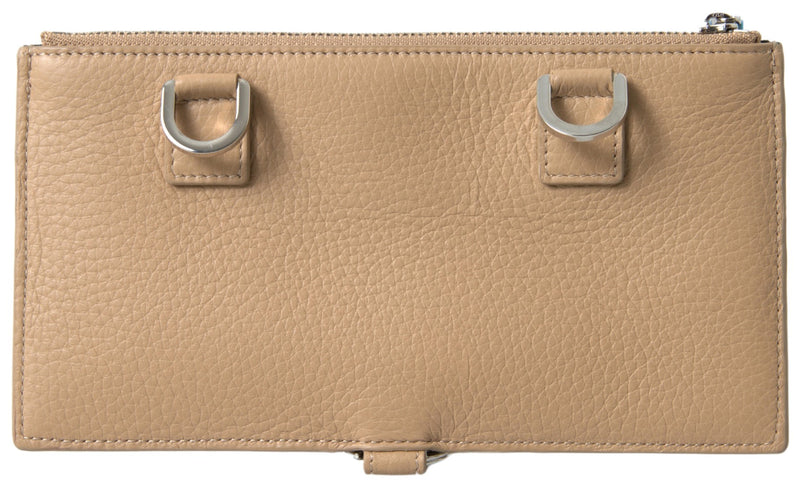 Dolce & Gabbana Beige Leather Shoulder Cardholder Wallet
