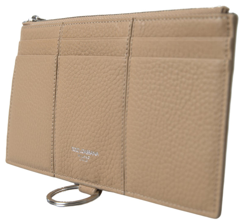 Dolce & Gabbana Beige Leather Shoulder Cardholder Wallet