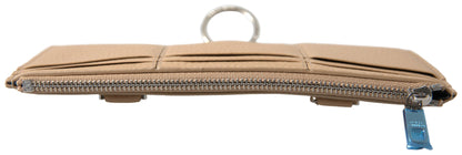 Dolce & Gabbana Beige leren schouderkaarthouder schouderriem portemonnee