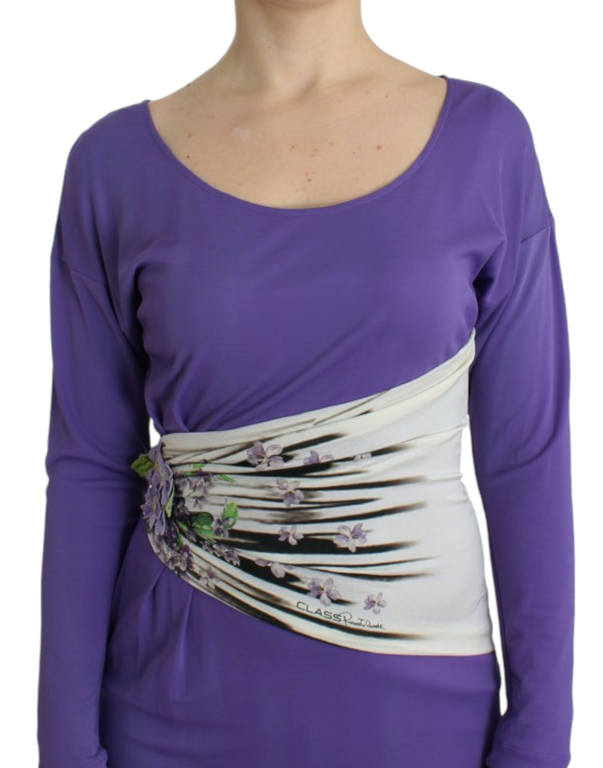 Robe violette à manches longues de Cavalli