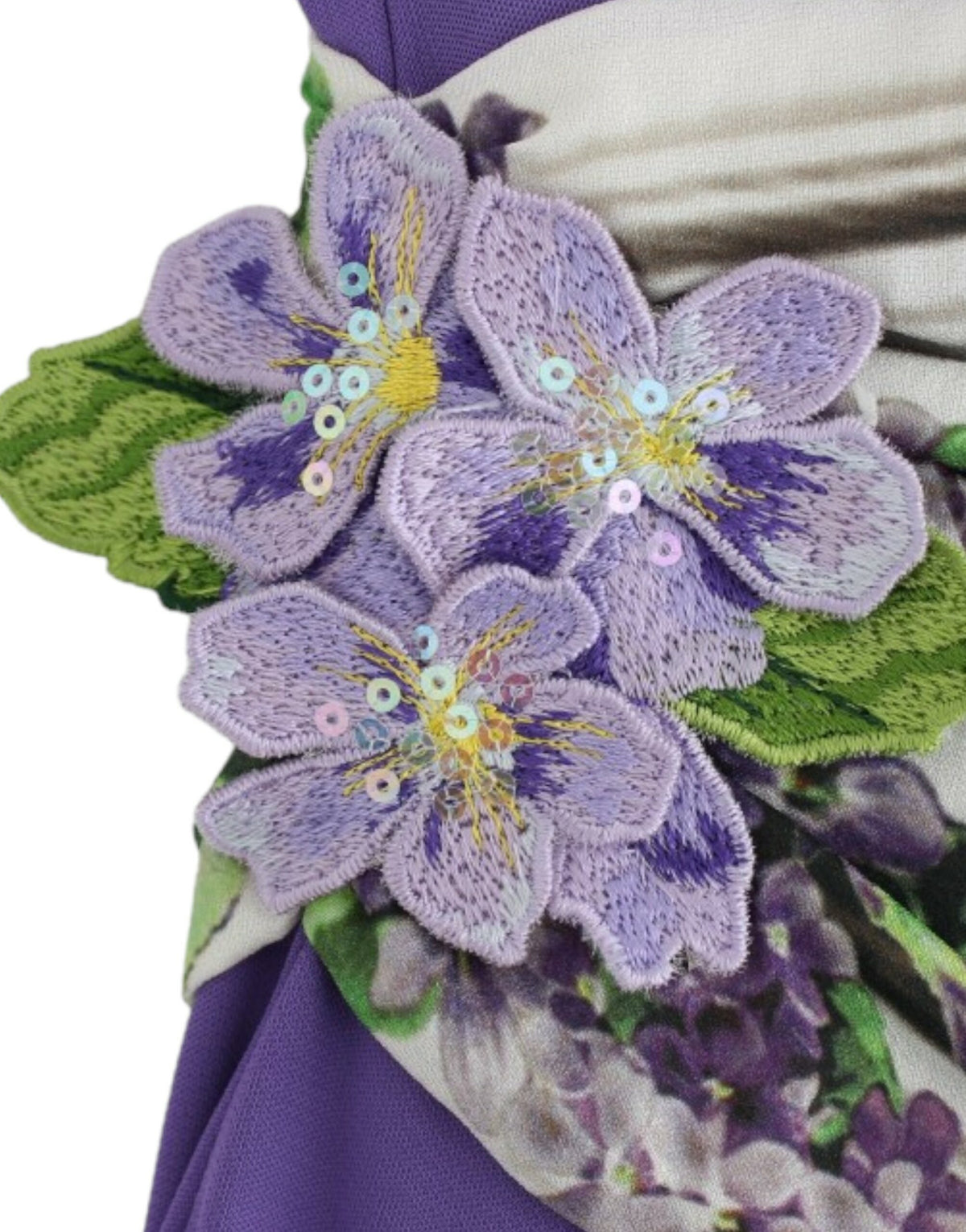 Robe violette à manches longues de Cavalli
