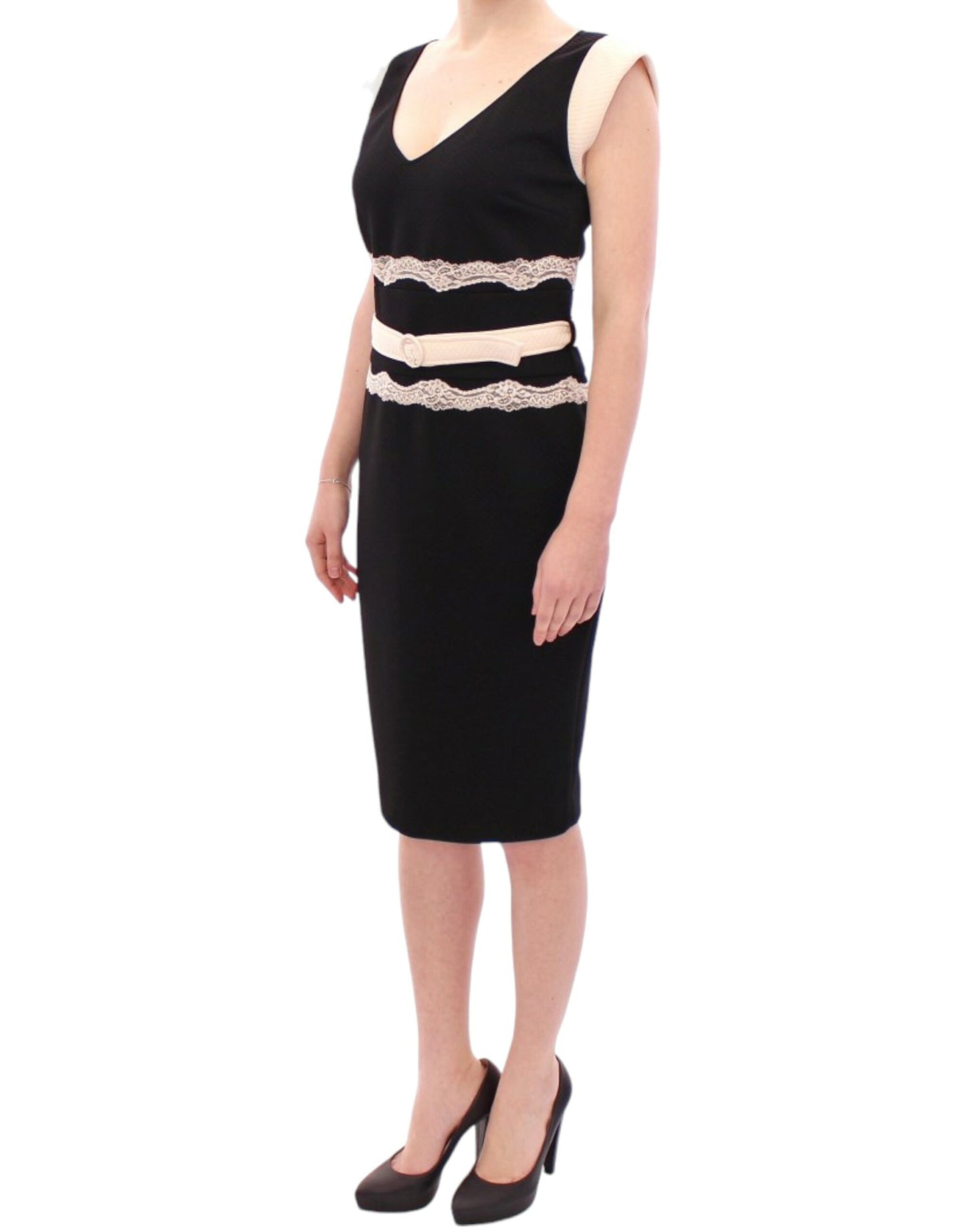 Robe fourreau en dentelle noire de Cavalli