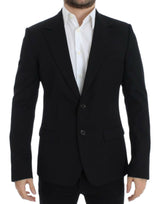 Dolce &amp; Gabbana Blazer noir en laine, coupe ajustée