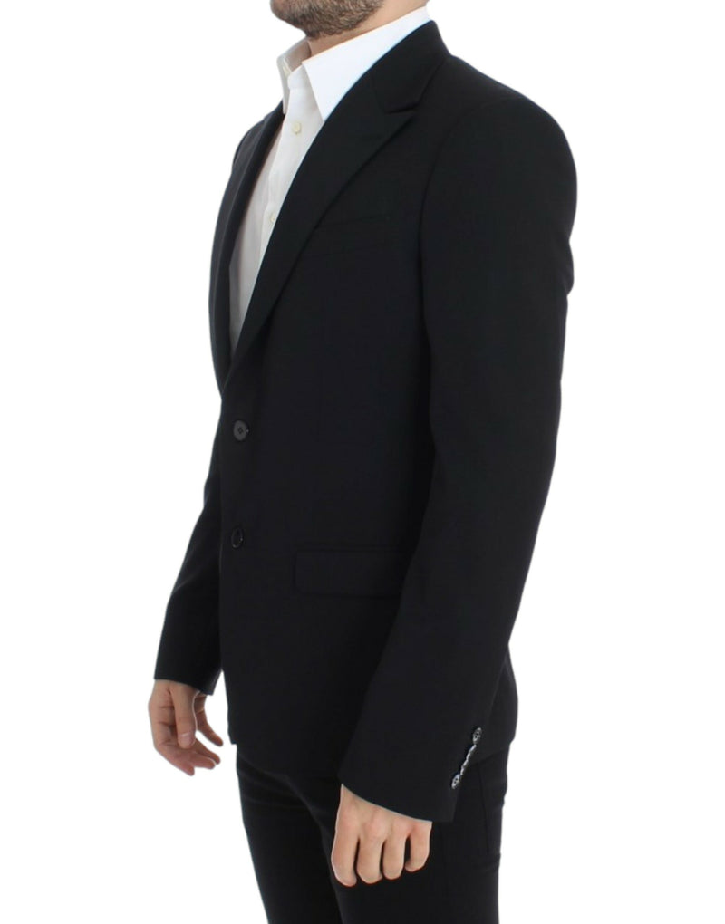 Dolce &amp; Gabbana Blazer noir en laine, coupe ajustée