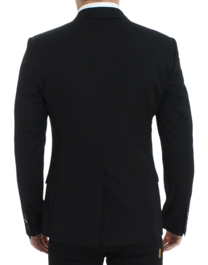Dolce &amp; Gabbana Blazer noir en laine, coupe ajustée