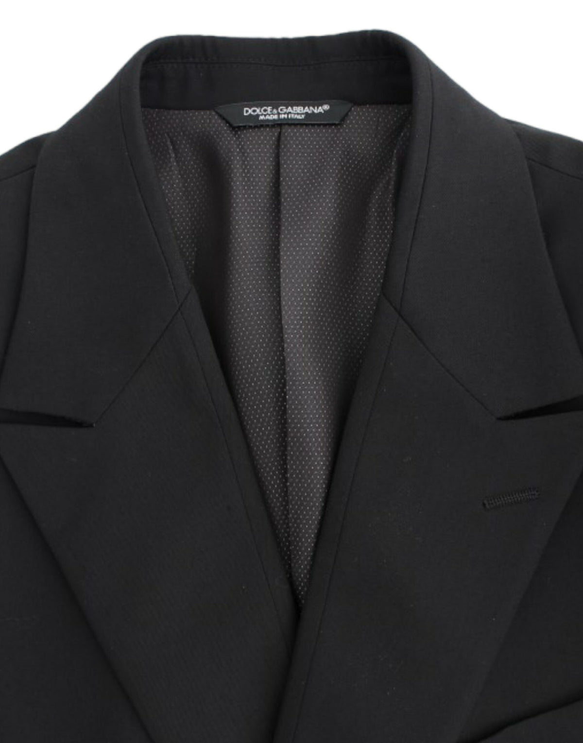 Dolce &amp; Gabbana Blazer noir en laine, coupe ajustée