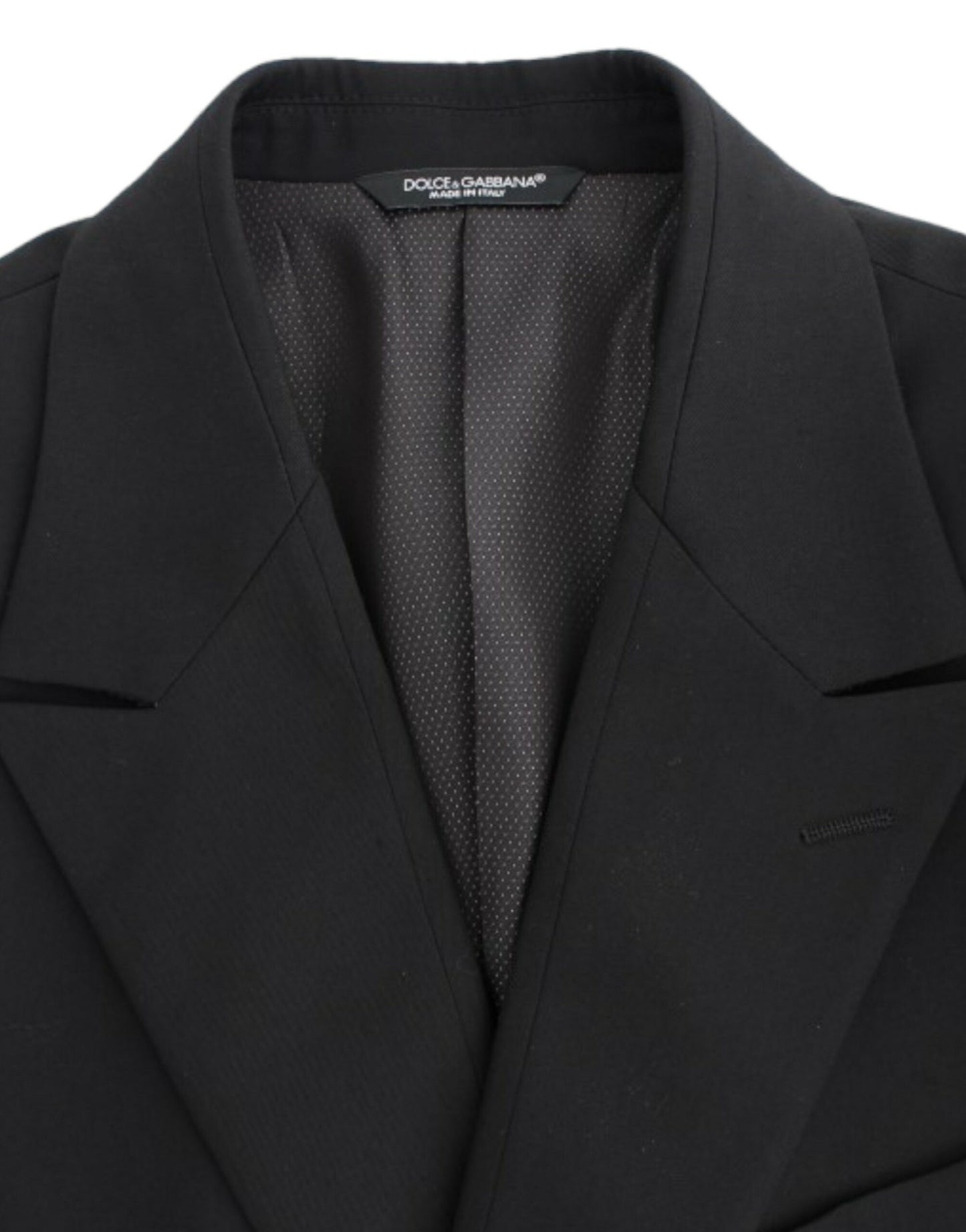 Dolce &amp; Gabbana Blazer noir en laine, coupe ajustée