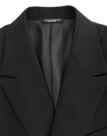 Dolce &amp; Gabbana Blazer noir en laine, coupe ajustée