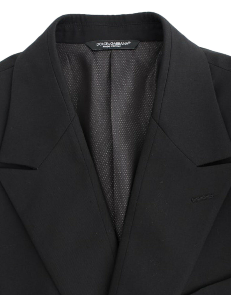 Dolce &amp; Gabbana Blazer noir en laine, coupe ajustée
