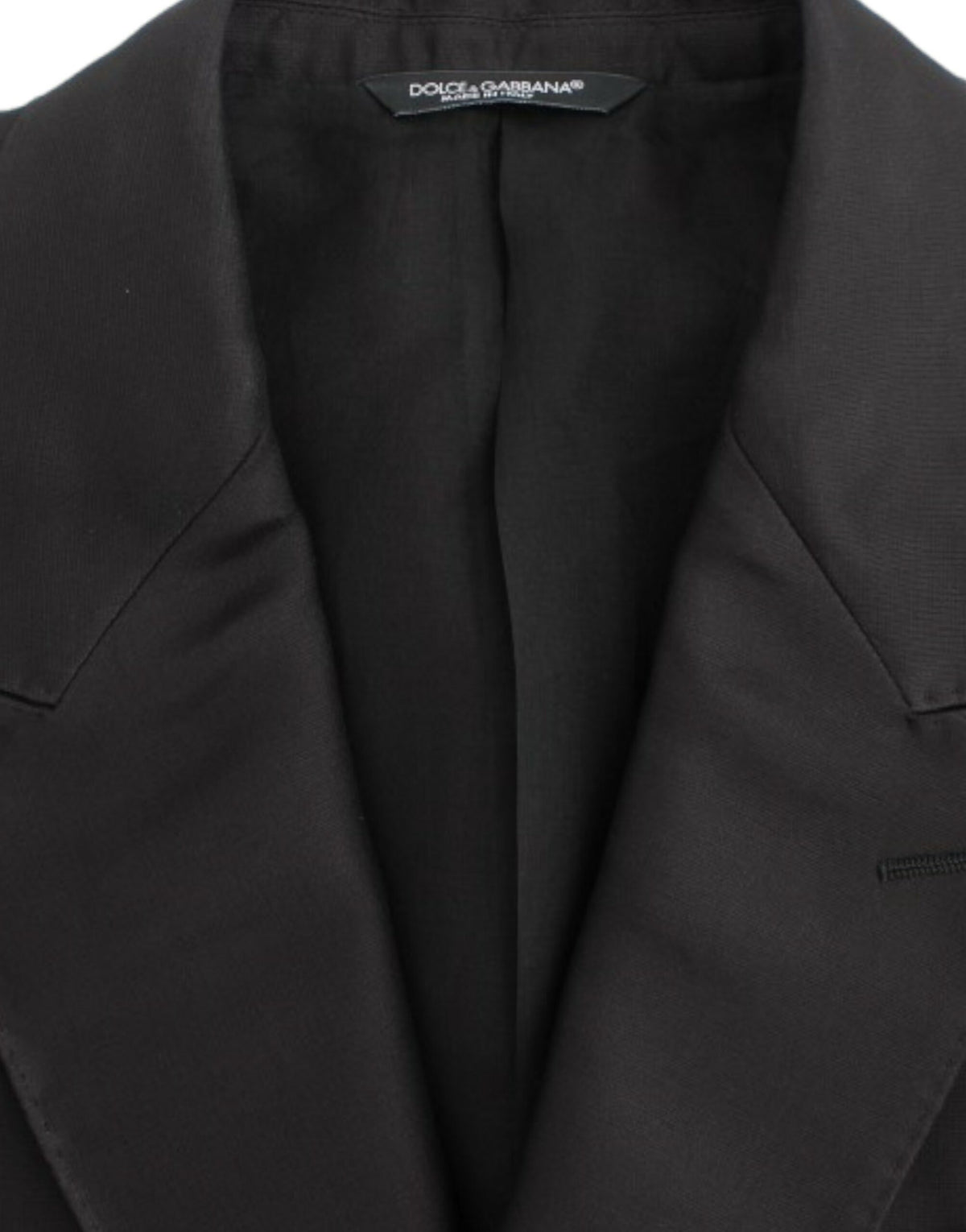Dolce &amp; Gabbana Blazer noir en soie, coupe ajustée