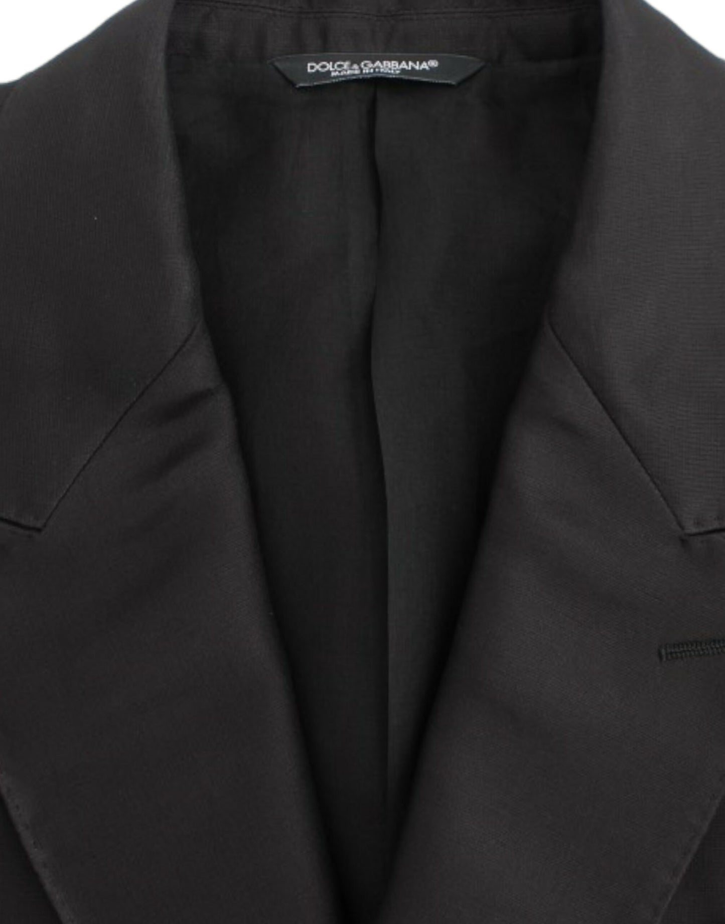 Dolce &amp; Gabbana Blazer noir en soie, coupe ajustée