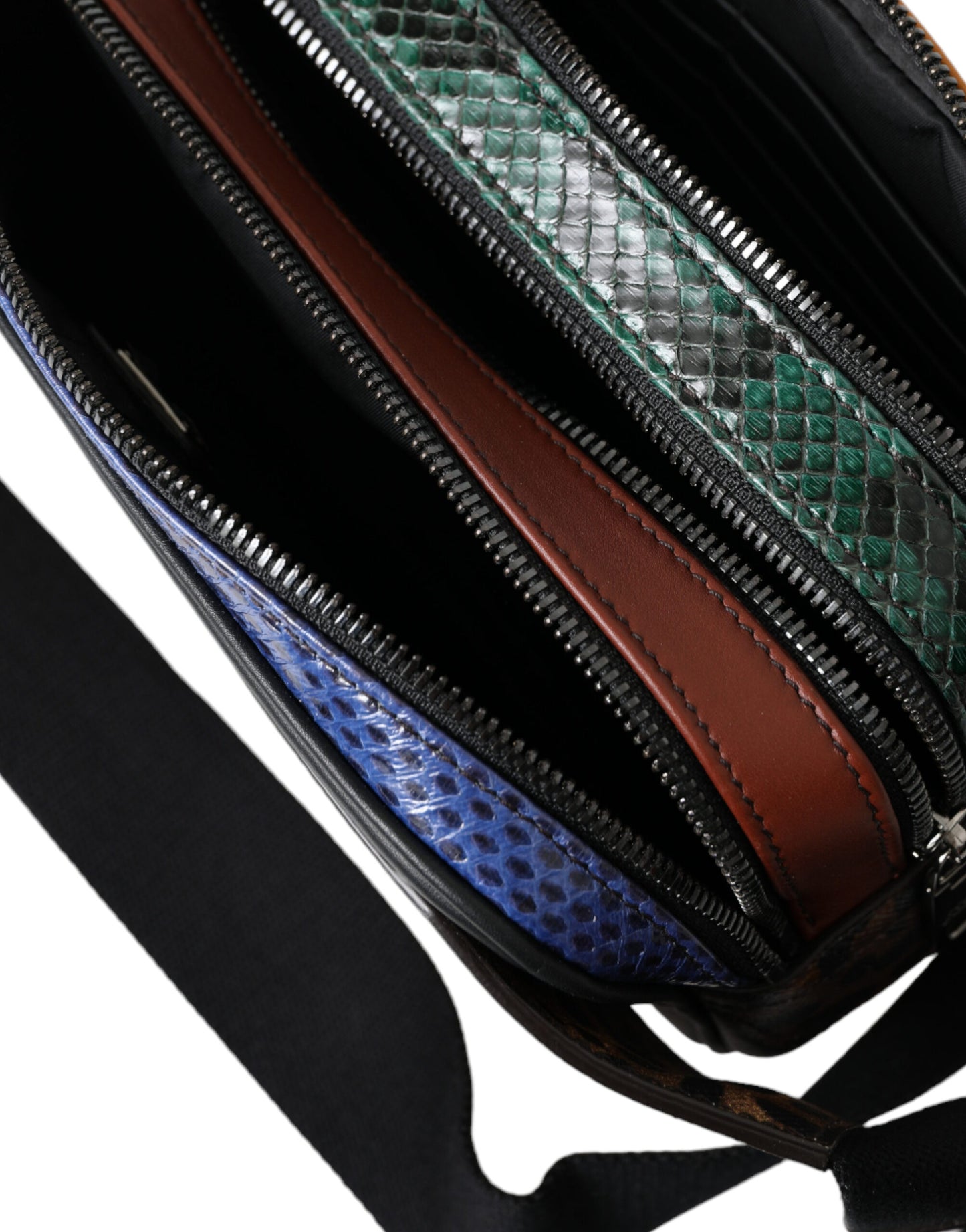 Sac banane Dolce & Gabbana en cuir exotique noir avec ceinture et logo