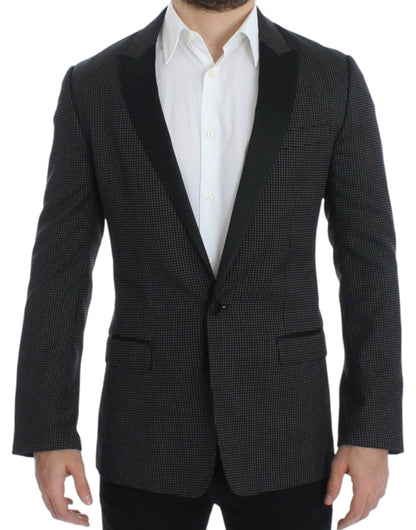 Dolce &amp; Gabbana Blazer MARTINI noir en laine, coupe ajustée