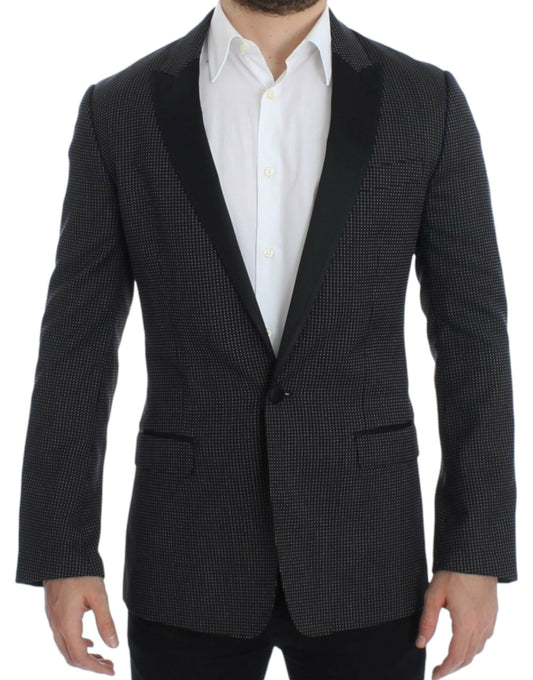 Dolce &amp; Gabbana Blazer MARTINI noir en laine, coupe ajustée