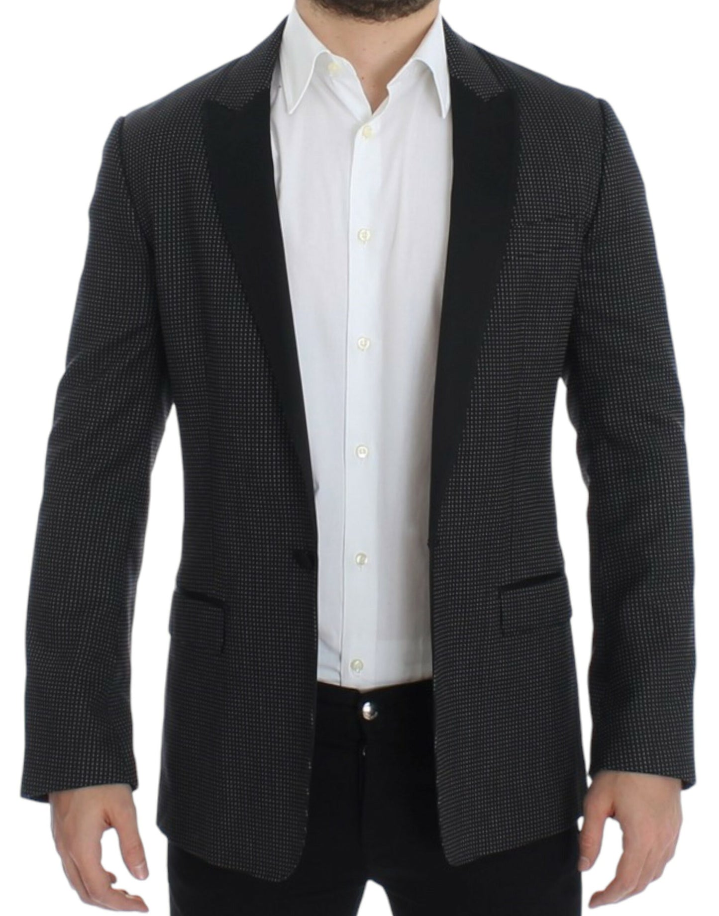 Dolce &amp; Gabbana Blazer MARTINI noir en laine, coupe ajustée