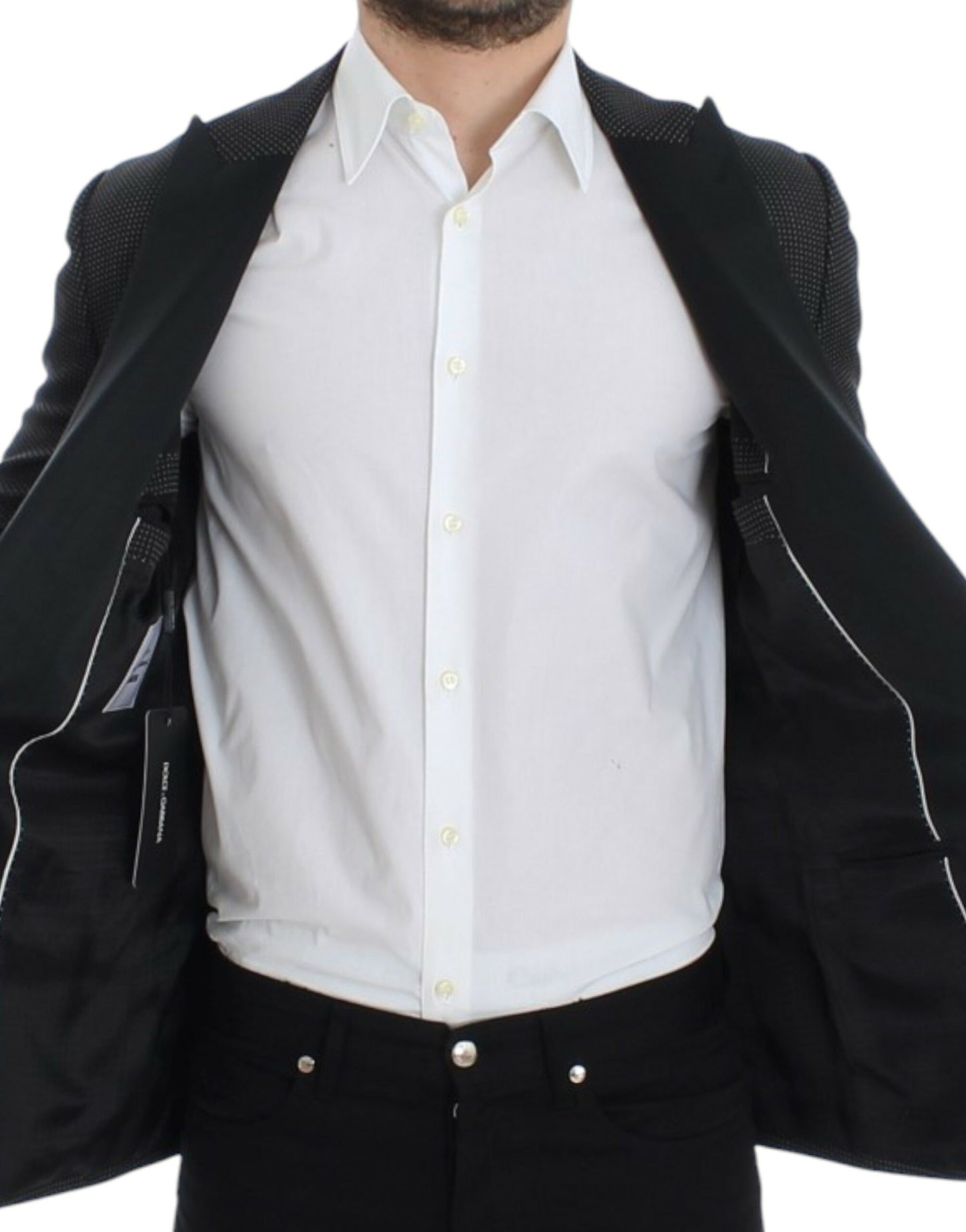 Dolce &amp; Gabbana Blazer MARTINI noir en laine, coupe ajustée