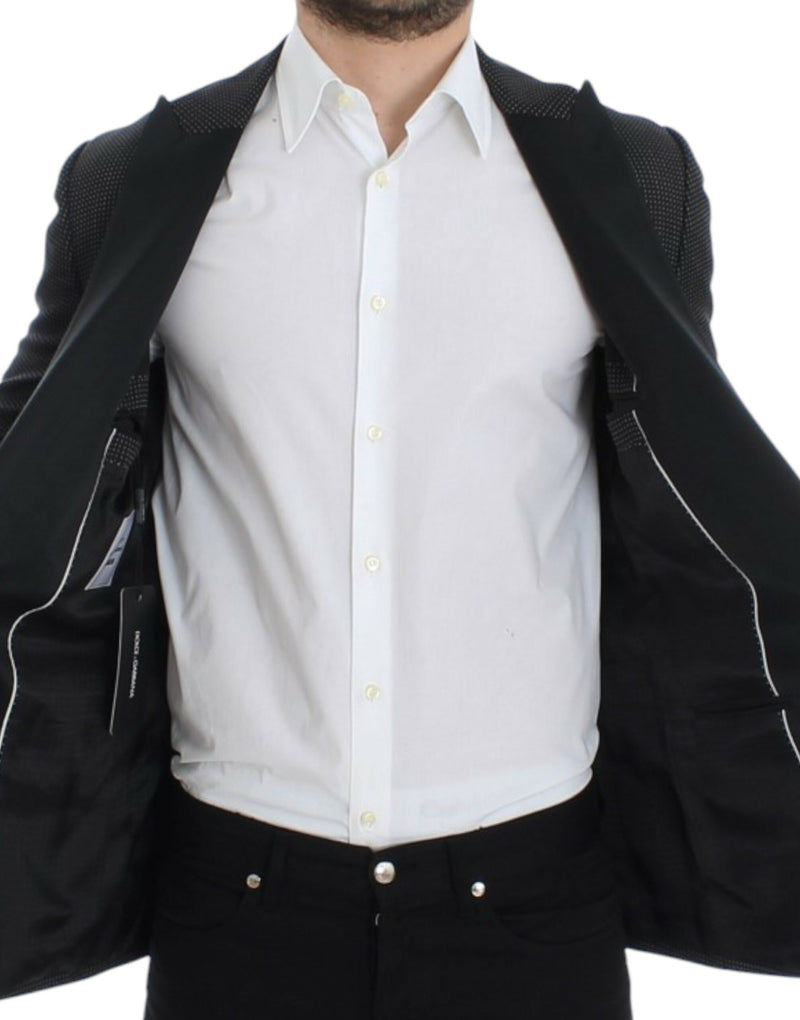 Dolce &amp; Gabbana Blazer MARTINI noir en laine, coupe ajustée