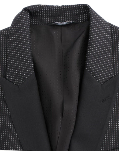 Dolce &amp; Gabbana Blazer MARTINI noir en laine, coupe ajustée