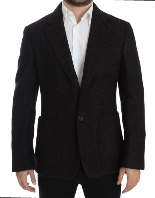 Dolce &amp; Gabbana, blazer bordeaux en alpaga à deux boutons