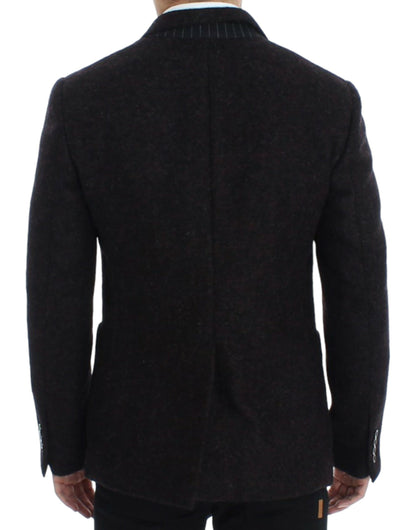 Dolce &amp; Gabbana, blazer bordeaux en alpaga à deux boutons