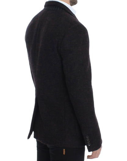 Dolce &amp; Gabbana, blazer bordeaux en alpaga à deux boutons
