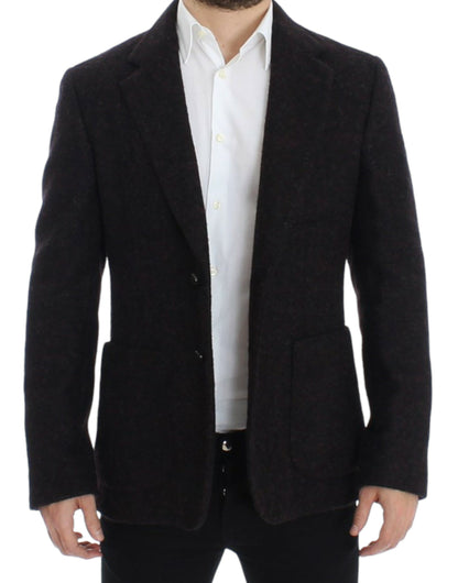 Dolce &amp; Gabbana, blazer bordeaux en alpaga à deux boutons