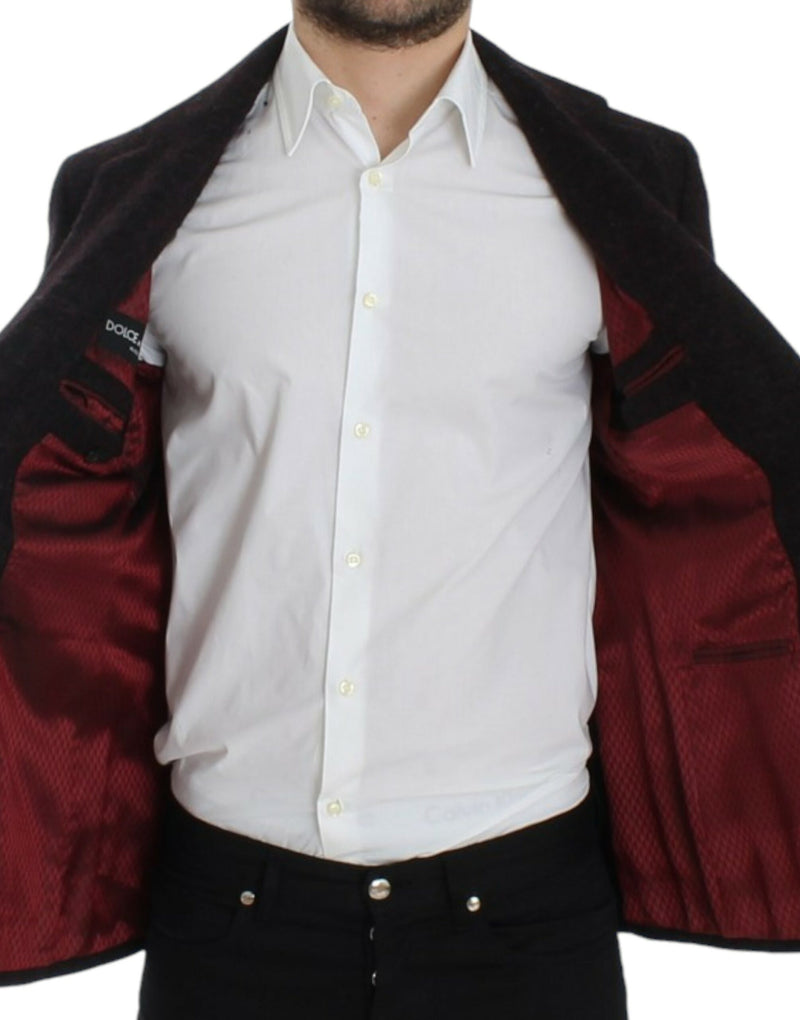 Dolce &amp; Gabbana, blazer bordeaux en alpaga à deux boutons
