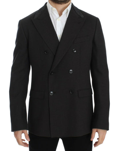 Dolce & Gabbana Blazer slim en laine marron