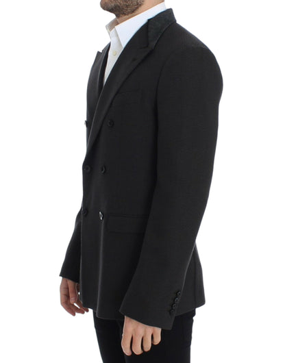 Dolce & Gabbana Blazer slim en laine marron