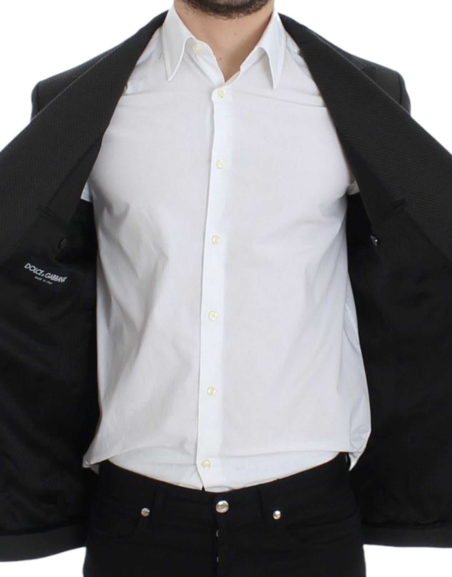 Dolce & Gabbana Blazer slim en laine marron