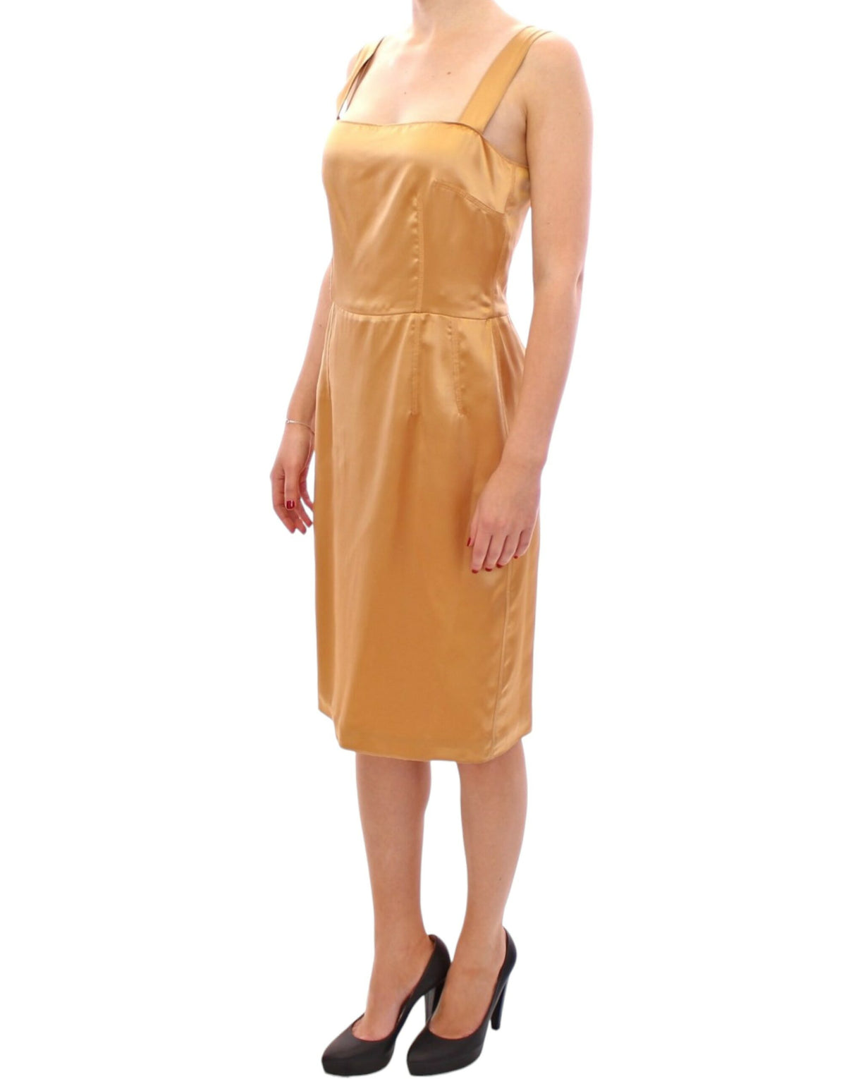 Robe fourreau en soie bronze de Dolce &amp; Gabbana
